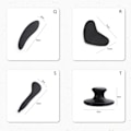 Miniatyrbillede 4 af 5: Sort Obsidian Gua Sha skrabemassageværktøj Jadestenbræt M