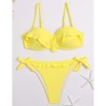 Miniatyrbilde 1 av 5: IC NOE Kvinners Bikini Volang Topp Side Tie Bunn Todelt