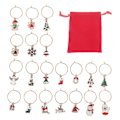 Miniatyrbillede 1 af 5: 20 stk. Jul Vinglas Markører Holiday Drikke Markør Charms til Vin