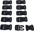 10-pack Svart Spänne Klickspänne 20mm Remspänne Ersättning för Bälten Väskor DIY-pyssel