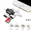 Pikkukuva 3 / 5: IC 4-in-1-kortlukija Type-c/Lightning/Micro USB/ USB 2.0 kaikki yhdessä musta