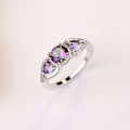 Miniatyrbilde 4 av 4: IC Fargerik hjerteformet ring - perfekt valg for dame ringer