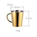 Miniatyrbillede 2 af 4: IC Bægrehåndtag til kaffekop i rustfrit stål 300 ml - guld