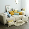 Miniatyrbilde 4 av 4: IC Boho Dekorativt Ryggstøttetrekk med Kvaster for Sofa Supermyk Case med Solid Aksent (Gul Kamel, 12\"x20\")