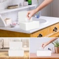 Miniatyrbilde 4 av 5: IC Serviettdispenser, støvtett vevboks, etui for våtservietter, dispenserholder med lokk for hjemmekontor (hvit)