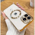 Miniatyrbild 1 av 5: IC-fodral för iPhone 17 Pro Max [kompatibelt med MagSafe] Kameraskyddsplätering Lyxigt fodral för kvinnor och män Transparent Mjukt - Lila