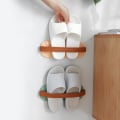 Miniatyrbillede 2 af 5: IC Slagfri Badeværelses Sko Stativ Dræningsstativ Væghængt Opbevaringsstativ Grøn
