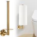 Vægmonteret toiletpapirholder, guld rustfrit stål reserveopbevaring til 2-3 ruller, ridse- og rustbestandig, pladsbesparende til badeværelset