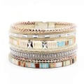 Miniatyrbilde 1 av 2: IC Läder Multilayer Armbånd Dame Armbånd Dame Magnetisk