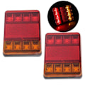 Miniatyrbillede 4 af 5: IC 2 stk Vandafvisende 8 LED Trailer Lys Baglygte 12V DC Bil Rød 2 stk