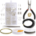 Miniatyrbild 1 av 5: DIY Örhängetillbehör Set Örhänge Material Set Materialväska med Verktyg Handgjorda Smyckestillbehör - Vit