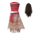 Miniatyrbillede 3 af 4: Moana Kjoler Piger Børnetøj Cosplay Vaiana Prinsessekjole Halskæde Paryk Børn Karneval Fest Sommer Disney Kostume Sæt Moana Sæt 01 Moana Set 01 13-14T(170)