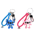 Pikkukuva 2 / 5: Lilo ja Stitch -lelut Piirretty elokuva Stitch Led Avaimenperät sininen+vaaleanpunainen 2 kpl IC