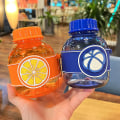 Miniatyrbilde 4 av 5: IC 1 stk 350 ml bærbar proteinbeholder pulverflaske med nøkkelkjede Blå