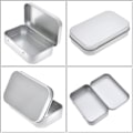 Miniatyrbilde 2 av 5: IC Sølvblikkboks, rektangulær metallblikkboks, 6 stk liten metallboks, hjemmeoppbevaringsboks for godteri, nøkler, øredobber, etc