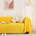 Miniatyrbillede 3 af 3: IC Bomulds Sofa Release Fuld Dækning Ensfarvet Sofa Tæppe 90*90