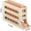 Miniatyrbild 5 av 7: 2 st äggbehållare för kylskåp, äggdispenser automatisk rullande äggbricka Förvaring 30 ägg Transparent 2PCS Transparent 2PCS