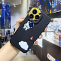 Miniatyrbillede 2 af 5: IC-etui til iPhone 14 Pro Max, sødt rummandsmønster (sort)