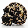 Miniatyrbillede 3 af 3: IC Harts Håndværk Sort Dødningehoved Guld Carving Halloween Fest Dekoration Dødningehoved Skulptur Ornament Hjemindretning Tilbehør