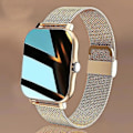 Miniatyrbillede 1 af 5: Smart Watch Herr Dam Smartwatch För Android Telefoner Iphone Pulsmätare Fitness Tracker Guld Gold