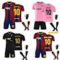 Miniatyrbilde 2 av 9: 20-21 Barcelona drakt hjemme og borte svart, gull og rosa Messi fotballuniformsett Barcelona pink size 10 socks XS