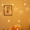 Miniatyrbild 5 av 7: Gardiner med lampor, 138 LED 2,5 meter stjärnformade gardinlampor
