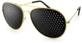 Hålglasögon i snygg aviator-design för ögonträning och avslappning