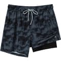 Badshorts med kompressionsfoder i stretch, svarta Black L