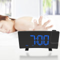 Miniatyrbild 3 av 5: Digital väckarklocka, projektionsväckarklocka för sovrum med 4 dimmer, USB-telefonladdare, 180° roterbar projektor