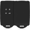 Miniatyrbillede 1 af 5: Bilnøgletilbehør kompatibelt med Renault Smart Key 4-knapper (kun Keyless Go) - Blødt silikoneetui med nøgleringsspids - Sort IC
