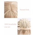 Miniatyrbilde 4 av 5: Blond parykk med lugg, lang rett askeblond parykk for kvinner, 27 tommer varmebestandig syntetisk damehår Parykker for cosplayfest Halloween
