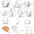 Pikkukuva 3 / 7: DIY savikorvakorut korujen valmistus värilliset savitarvikkeet säilytyspussilla ja taustakartongilla W 124-piece set