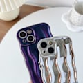 Pikkukuva 4 / 5: IC Caseative Veden Aaltokuvioinen Kiharainen Aalto Ram Mjuk Yhteensopiva iPhone-kotelon kanssa (Hopea, iPhone 14)