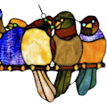 Miniatyrbild 5 av 5: IC 9,5 tum hög målat glas Suncatcher fönsterpanel, flerfärgad
