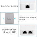 Miniatyrbillede 4 af 5: 2-ports netværksswitch, RJ45, 2-ports netværksswitchvælger, 100 m 2 i 1 eller 1 input 2 outputs
