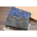 Miniatyrbilde 4 av 5: IC baellerry lang glidelås for menn lommebok PU lær clutch business casual ungdom clutch mørkblå blå