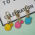 Miniatyrbillede 3 af 5: Sød Happy Expression Nøglering til Kvinder 3 stk. Sæt Lille Hvid Blå IC