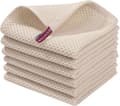 100 % bomullsvåffeldukar – 6 stycken – Beige – 30x30 cm – Mjuka, absorberande och snabbtorkande