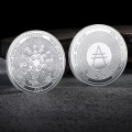 Miniatyrbilde 1 av 5: IC Forgylt Cardano ADA Coin Cryptocurrency Fysisk Samling meta Sølv