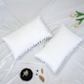 Miniatyrbild 2 av 5: IC Dekorativt Kuddfodral för Ländryggen, 2-pack Mjukt Fodral för Soffa, 12x20 tum, Vit