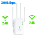 Miniatyrbild 1 av 5: 1200Mbps Trådlös WiFi Repeater WIFI Range Extender WiFi Signal Booster 5G 2.4G Dual-band Nätverksförstärkare WiFi Router 2.4G 300Mbps Vit EU-kontakt
