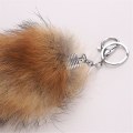 Miniatyrbillede 3 af 5: Sød Ræv Hal Keyring Vedhæng Dame Nøglering Holder Pompoms Nøgleringe IC