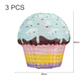 Miniatyrbillede 2 af 5: IC 3D cupcake papirlanterner, festpynt 3 stk