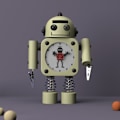 Miniatyrbild 1 av 4: IC Robotväckarklocka i rostfritt stål - väckarklocka med blinkande ljus