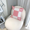 Miniatyrbilde 2 av 3: 45x45cm H-formet ullkashmir putetrekk køyeseng sofa fly Pink