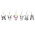 Miniatyrbillede 2 af 3: 6 stk. bedårende panda-formede nøgleringe eative pvc-nøglering trendy gave hængende pynt til børn fødselsdagsfest Gave IC