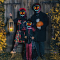 Pikkukuva 3 / 5: IC DWTECH LED Halloween-naamio - Valoisa naamio LED-naamio EL-johdin Pelottava naamio Sininen ja punainen a