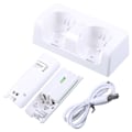 Miniatyrbillede 1 af 5: Fjernbetjening Dobbelt Opladningsdockningsstation + 2 Batterier til Wii Gamepad, Oplader med LED-lys Hvid