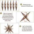 Pikkukuva 4 / 5: IC 50 kpl Räjähdys tähti foliopallot - 12 kpl tähtipallot, Hopeinen Starburst Cone Mylar Pallon Spike Pallon Juhlatarvikkeet Joulu