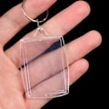 Miniatyrbillede 3 af 5: IC 10/50 st DIY Split Ring Nøglering Rektangel Tom Indsæt 10 stk